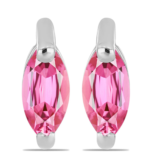 Strieborné Náušnice s Ružovým Turmalínom z Pelmadulla