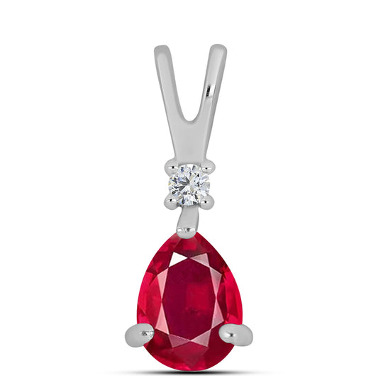 Strieborný Prívesok s Madagaskarským Rubínom a Bielym Topásom