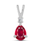Strieborný Prívesok s Madagaskarským Rubínom a Bielym Topásom