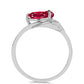 Strieborný Prsteň s Madagaskarským Rubínom a Bielym Topásom