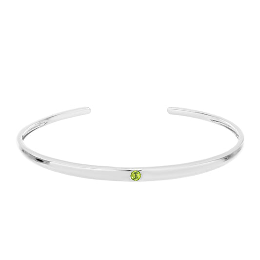 Strieborný Náramok s Changbaiskym Olivínom