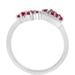Strieborný Prsteň s Madagaskarským Rubínom a Bielym Topásom