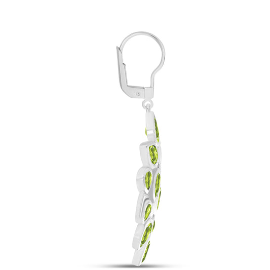 Strieborné Náušnice s Changbaiskym Olivínom