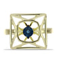 Pozlátený Strieborný Prsteň s Modrým tancujúcim diamantom