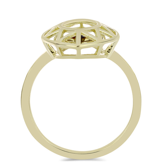 Pozlátený Strieborný Prsteň s Modrým tancujúcim diamantom