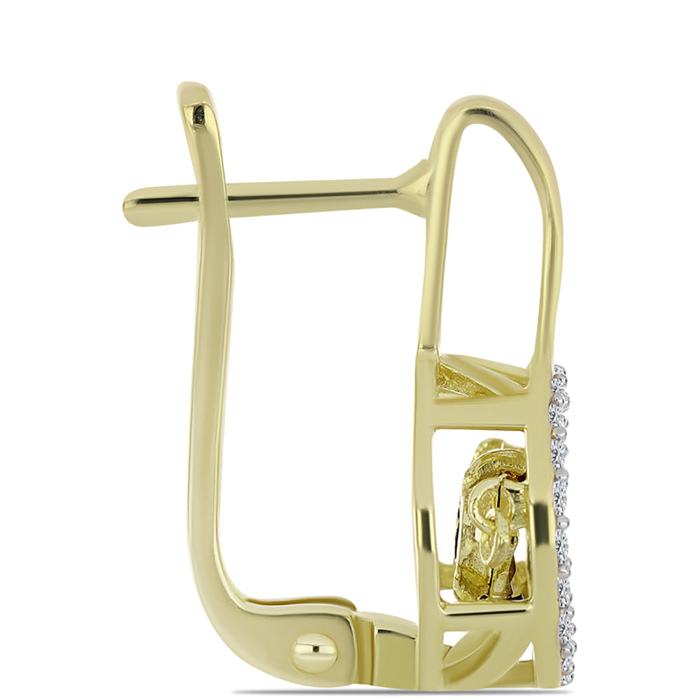 Pozlátené Strieborné Náušnice s Modrým tancujúcim diamantom a Bielym Topásom 2 