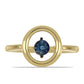 Pozlátený Strieborný Prsteň s Modrým tancujúcim diamantom