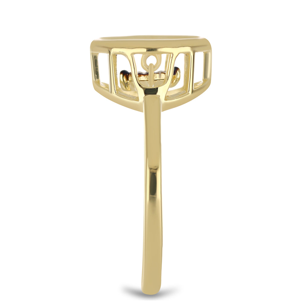 Pozlátený Strieborný Prsteň s Modrým tancujúcim diamantom 4 