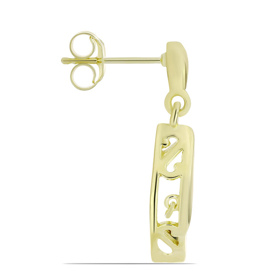 Pozlátené Strieborné Náušnice s Modrým tancujúcim diamantom