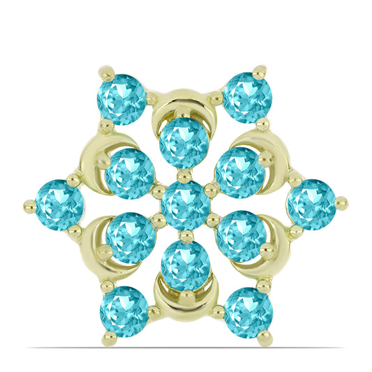 Pozlátený Strieborný Brošňa s Paraiba Kremeňom