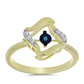 Pozlátený Strieborný Prsteň s Modrým tancujúcim diamantom a Bielym Topásom