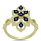 Pozlátený Strieborný Prsteň s Modrým tancujúcim diamantom