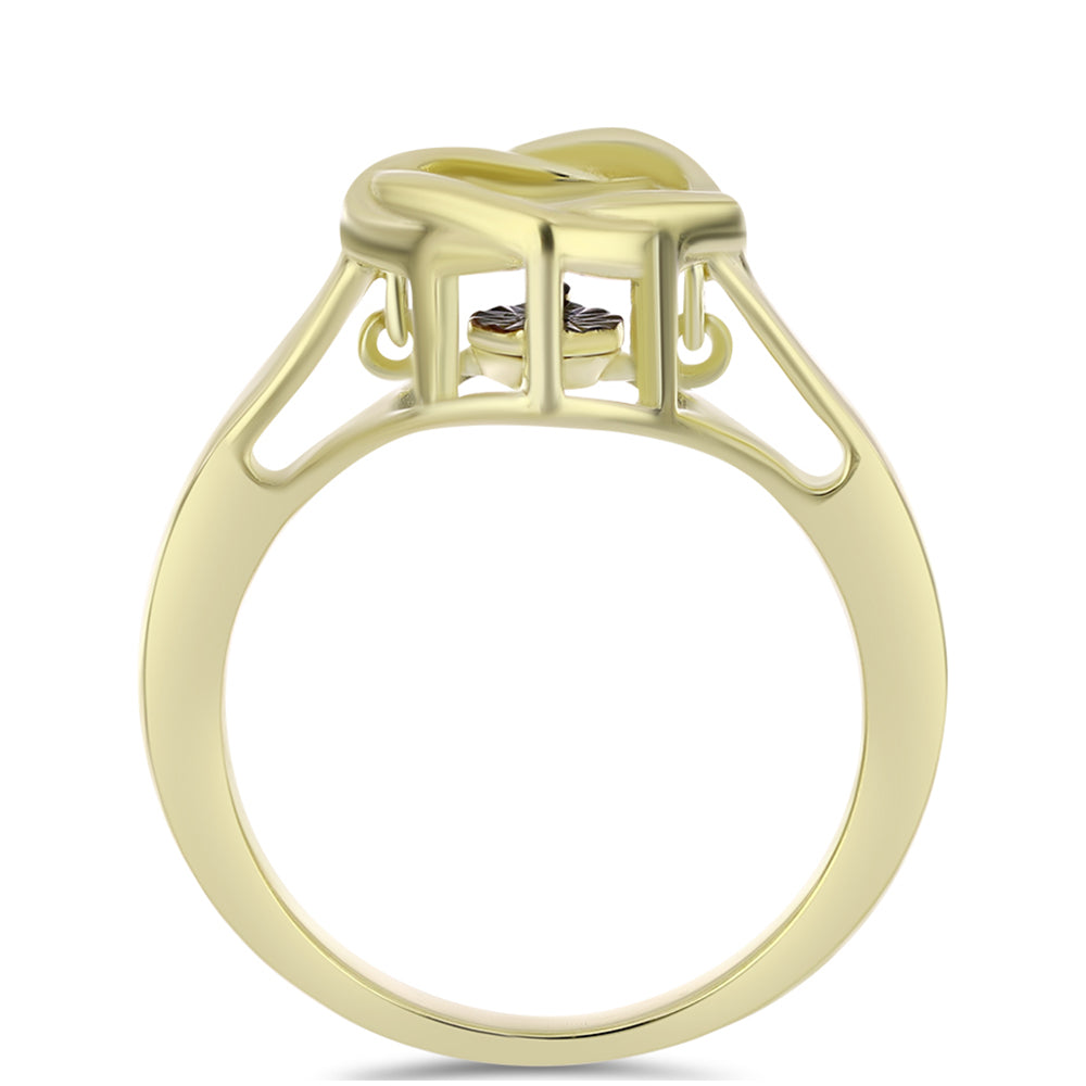 Pozlátený Strieborný Prsteň s Modrým tancujúcim diamantom 2 