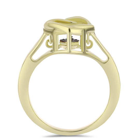 Pozlátený Strieborný Prsteň s Modrým tancujúcim diamantom