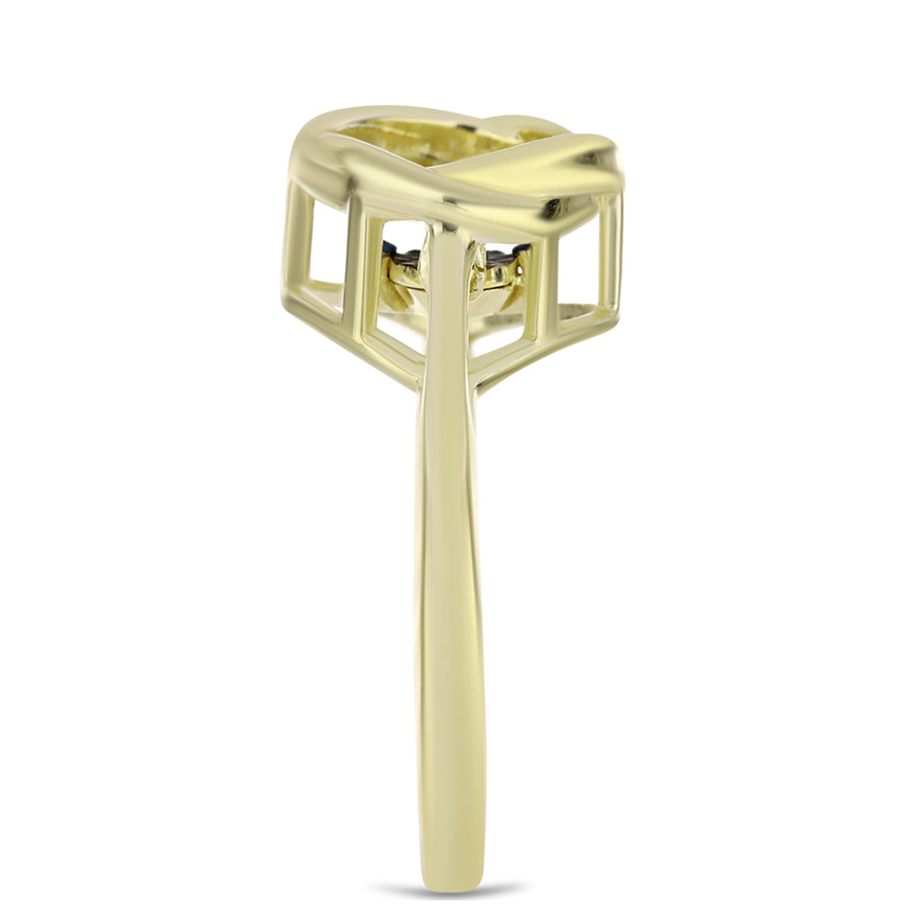 Pozlátený Strieborný Prsteň s Modrým tancujúcim diamantom