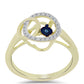 Pozlátený Strieborný Prsteň s Modrým tancujúcim diamantom a Bielym Topásom