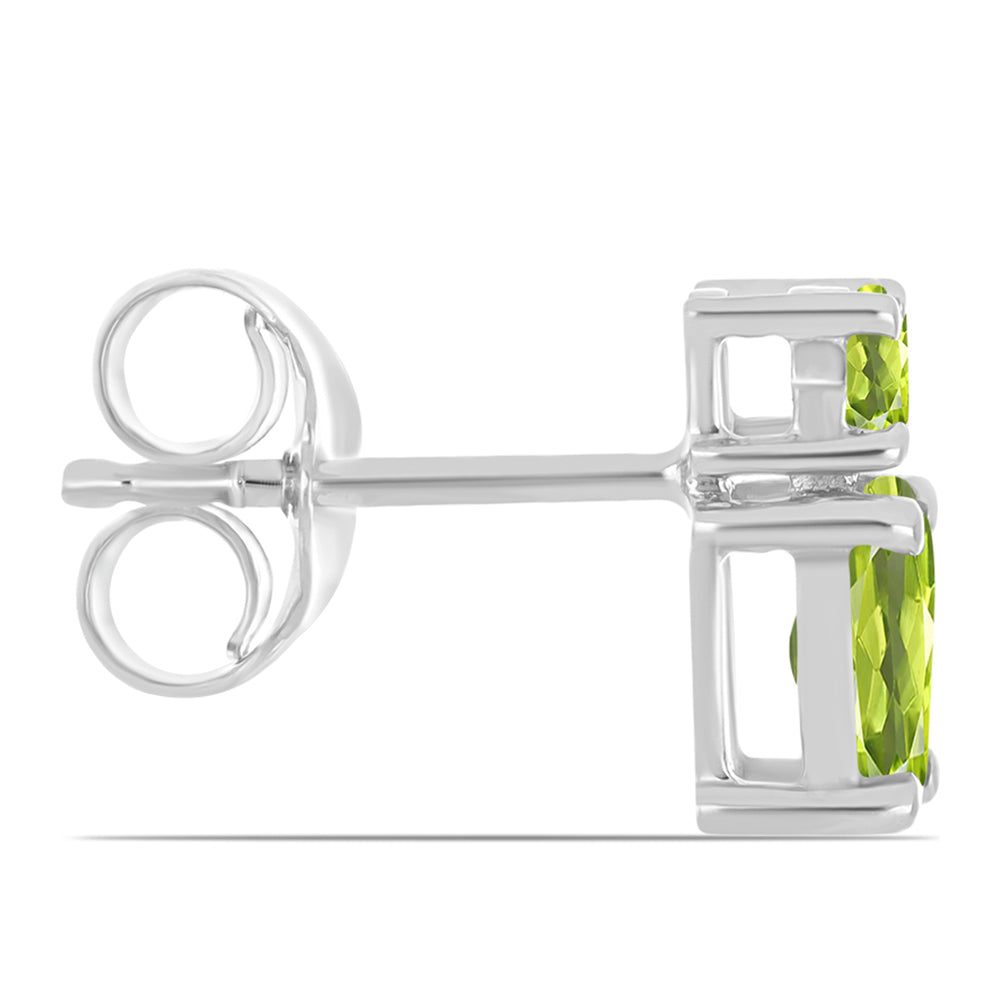 Strieborné Náušnice s Changbaiskym Olivínom 2 