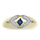 Pozlátený Strieborný Prsteň s Modrým tancujúcim diamantom a Bielym Topásom