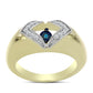 Pozlátený Strieborný Prsteň s Modrým tancujúcim diamantom a Bielym Topásom