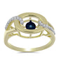Pozlátený Strieborný Prsteň s Modrým tancujúcim diamantom a Bielym Topásom