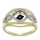 Pozlátený Strieborný Prsteň s Modrým tancujúcim diamantom a Bielym Topásom