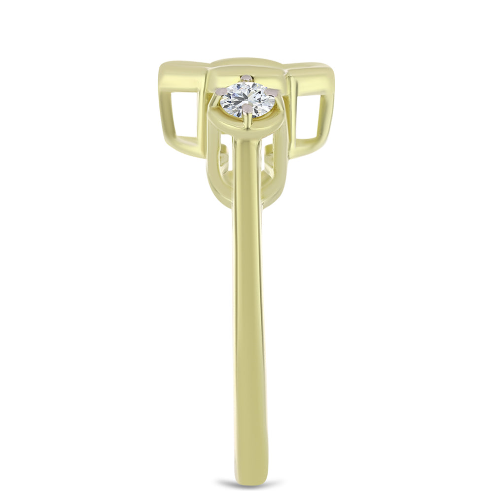 Pozlátený Strieborný Prsteň s Modrým tancujúcim diamantom a Bielym Topásom