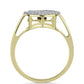 Pozlátený Strieborný Prsteň s Modrým tancujúcim diamantom a Bielym Topásom