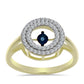 Pozlátený Strieborný Prsteň s Modrým tancujúcim diamantom a Bielym Topásom