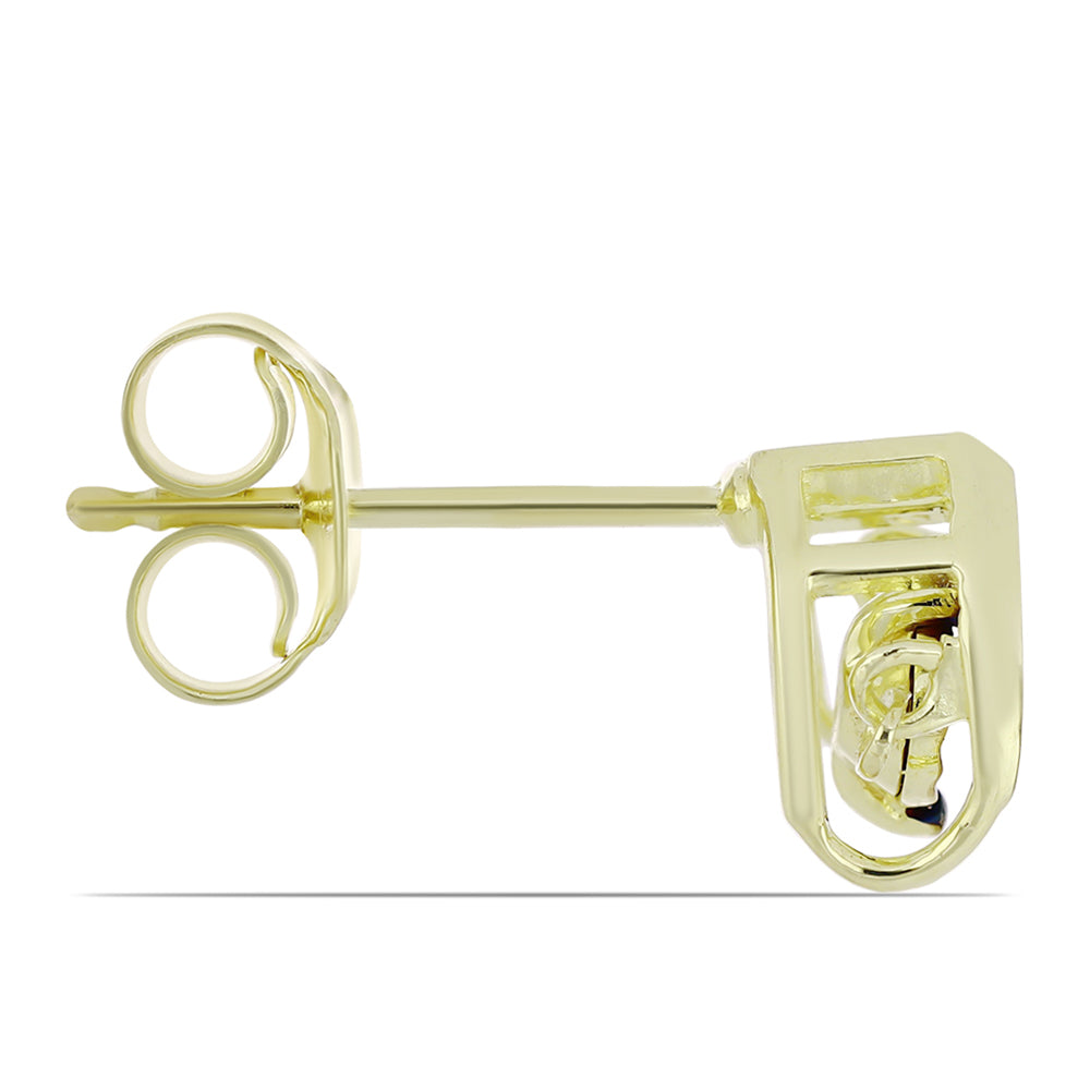 Pozlátené Strieborné Náušnice s Modrým tancujúcim diamantom 2 