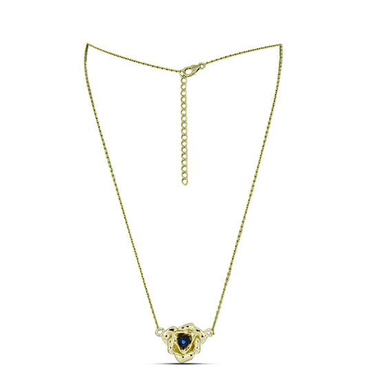 Pozlátený Strieborný Náhrdelník s Modrým tancujúcim diamantom