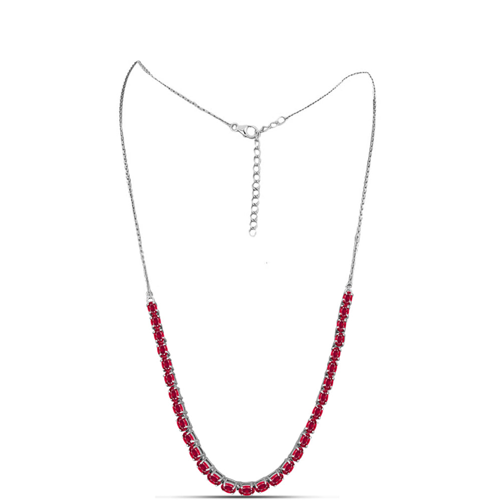 Strieborný Náhrdelník s Madagaskarským Rubínom 1 