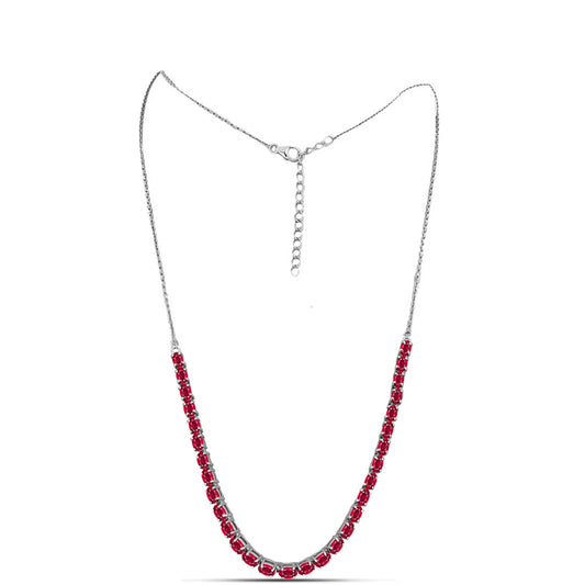 Strieborný Náhrdelník s Madagaskarským Rubínom