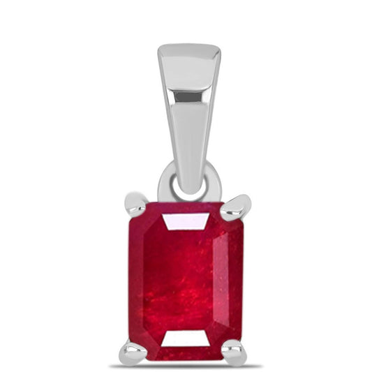 Strieborný Prívesok s Madagaskarským Rubínom