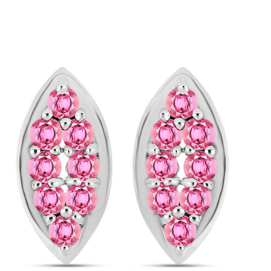 Strieborné Náušnice s Ružovým Turmalínom z Pelmadulla