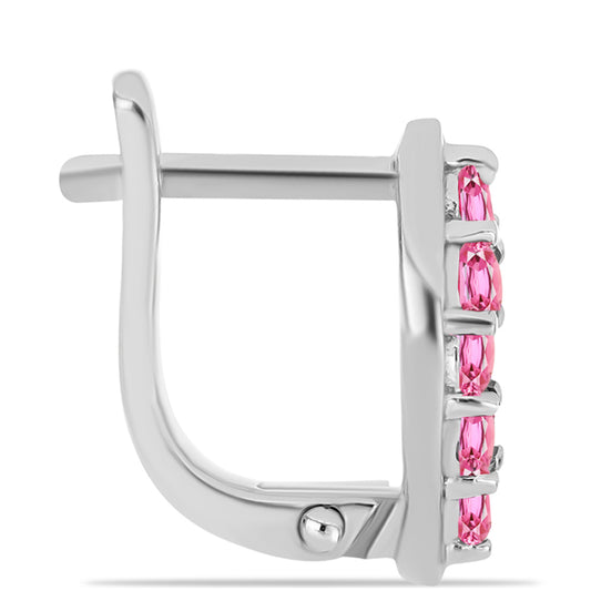 Strieborné Náušnice s Ružovým Turmalínom z Pelmadulla