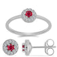 Strieborné Sada s Madagaskarským Rubínom a Bielym Topásom ( Náušnice+Prsteň )