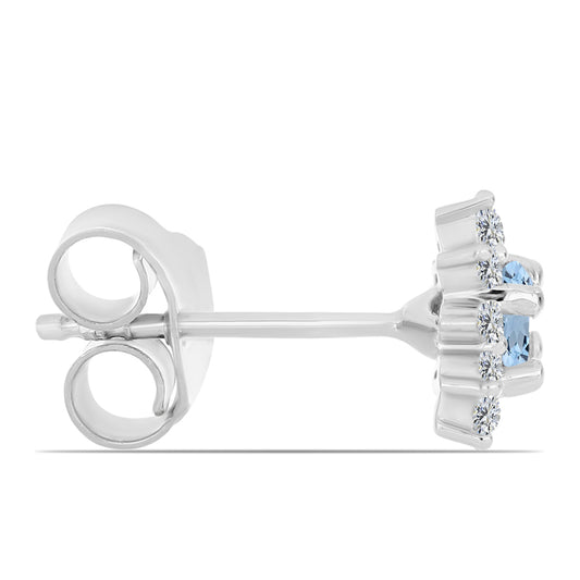 Strieborné Náušnice s Akvamarínom z Embu County a Bielym Topásom