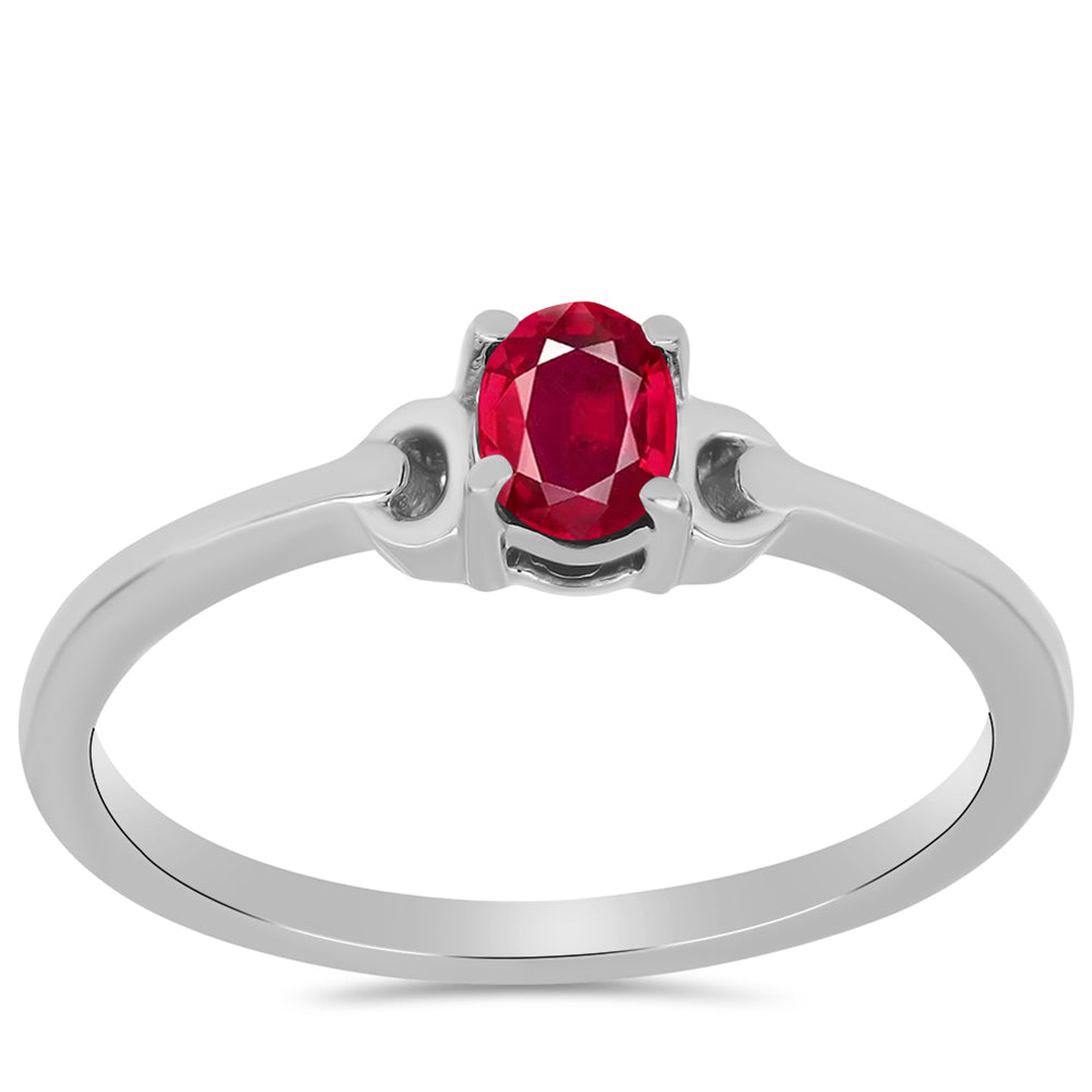 Strieborný Prsteň s Madagaskarským Rubínom