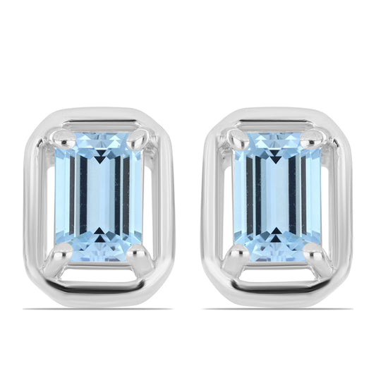 Strieborné Náušnice s Akvamarínom z Embu County