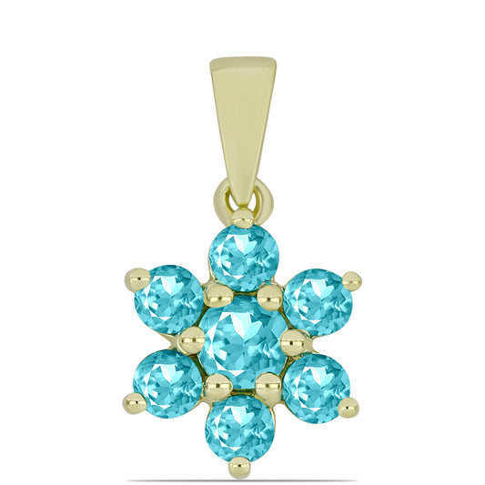 Pozlátený Strieborný Prívesok s Paraiba Kremeňom