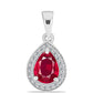 Strieborný Prívesok s Madagaskarským Rubínom a Bielym Topásom