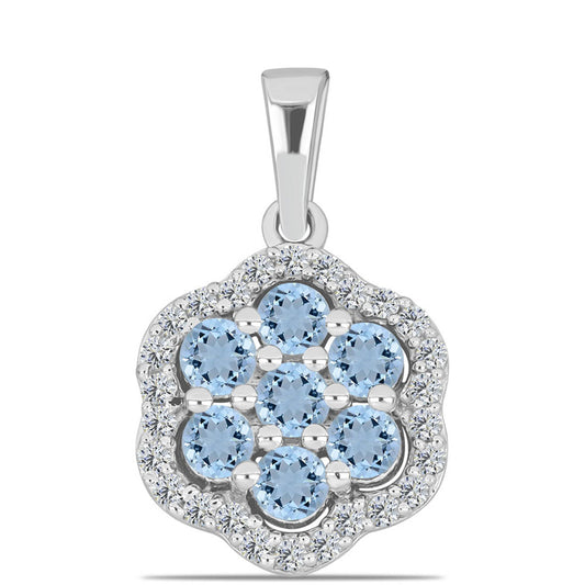 Strieborný Prívesok s Akvamarínom z Embu County a Bielym Topásom