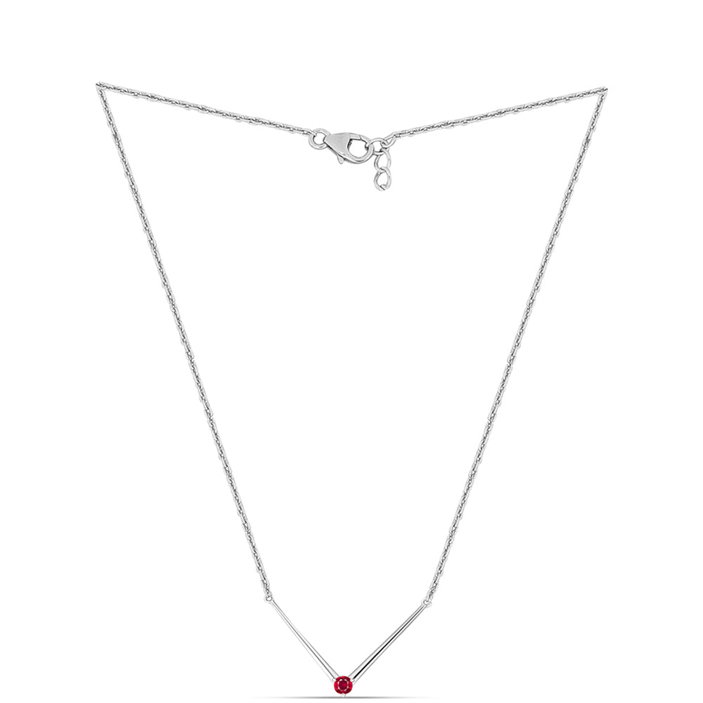 Strieborný Náhrdelník s Madagaskarským Rubínom