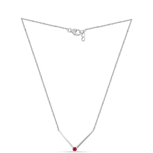 Strieborný Náhrdelník s Madagaskarským Rubínom