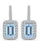 Strieborné Náušnice s Akvamarínom z Embu County a Bielym Topásom