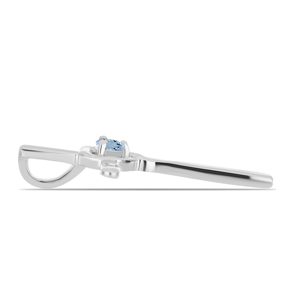 Kríž Strieborný Prívesok s Akvamarínom z Embu County