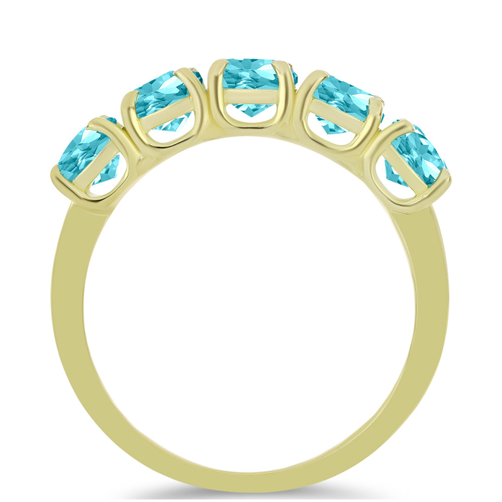 Pozlátený Strieborný Prsteň s Paraiba Kremeňom