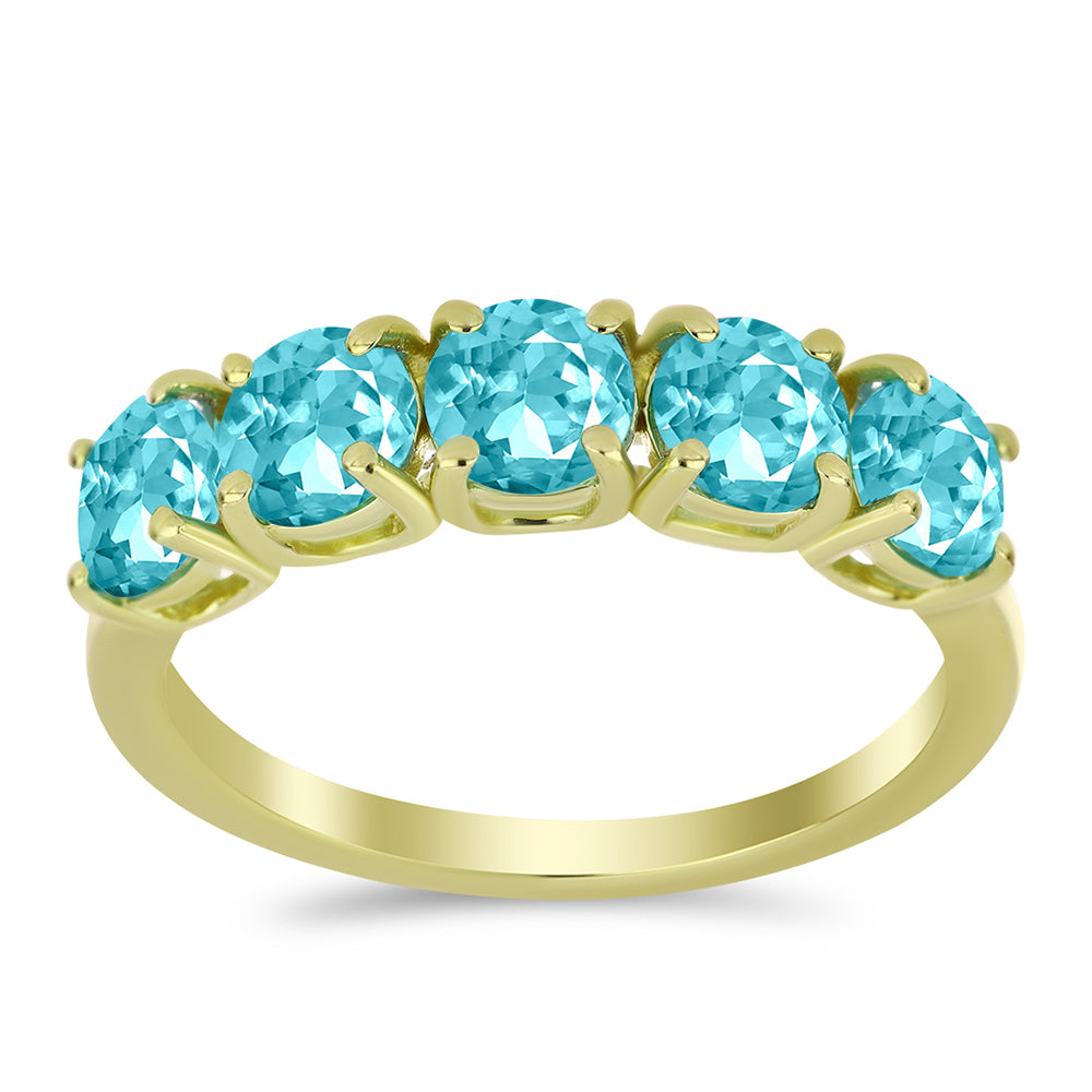 Pozlátený Strieborný Prsteň s Paraiba Kremeňom 1 