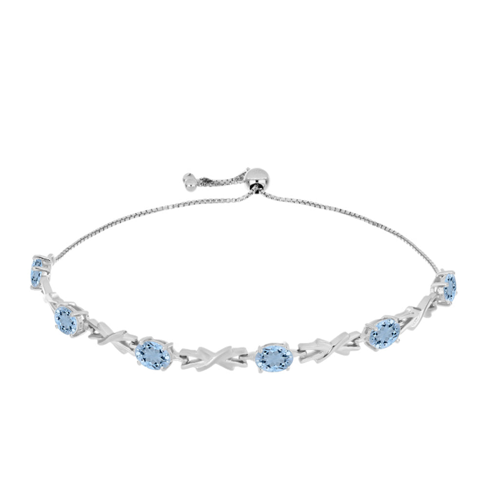 Strieborný Náramok s Akvamarínom z Embu County 1 