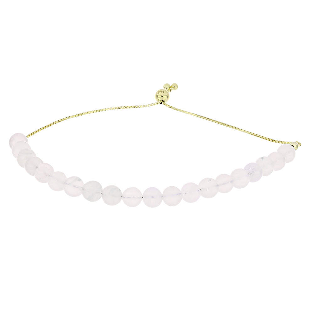 Pozlátený Strieborný Náramok s Dúhovým Mesačným Kameňom